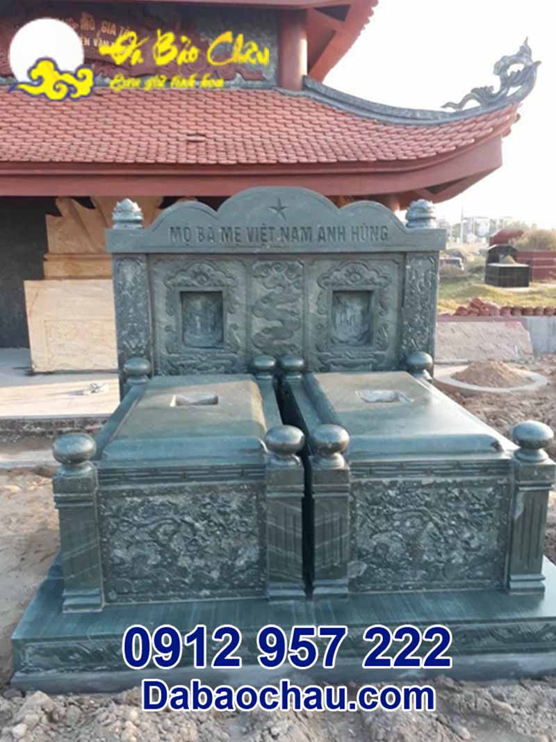 Ý nghĩa mẫu mộ đôi bằng đá xanh rêu có mái