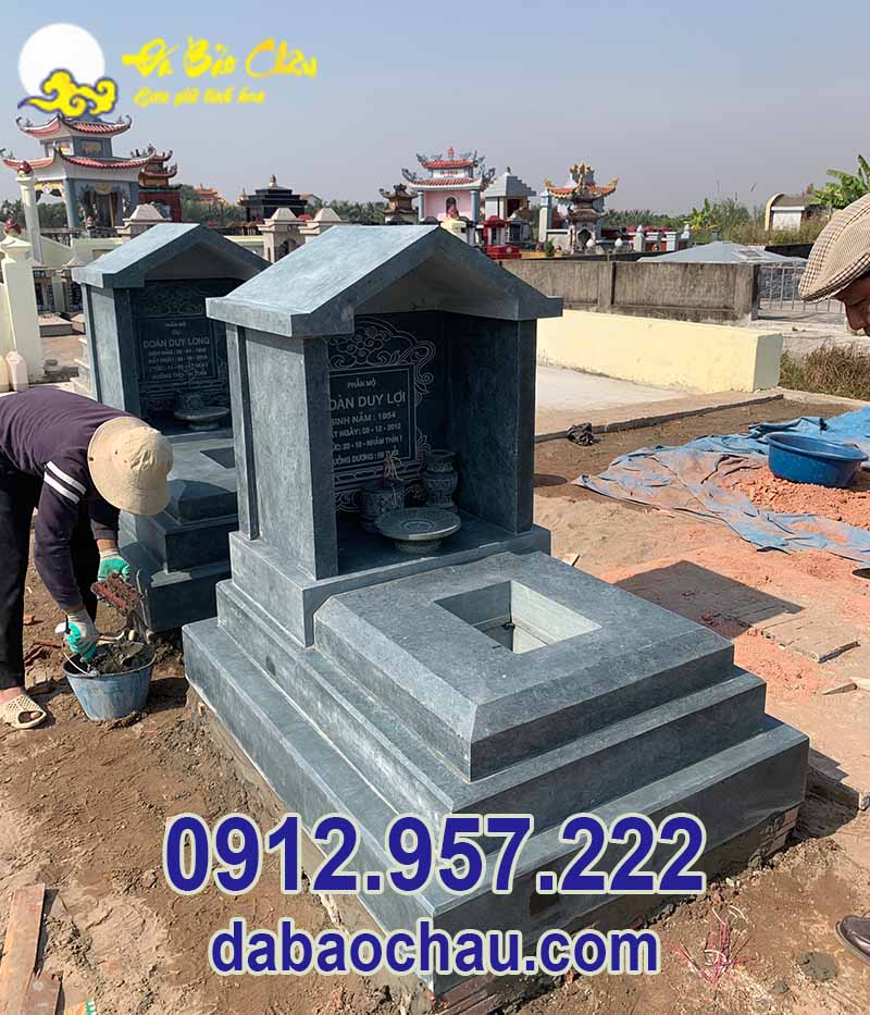 Lắp đặt mộ đá xanh rêu tại Thái Bình có dễ vệ sinh