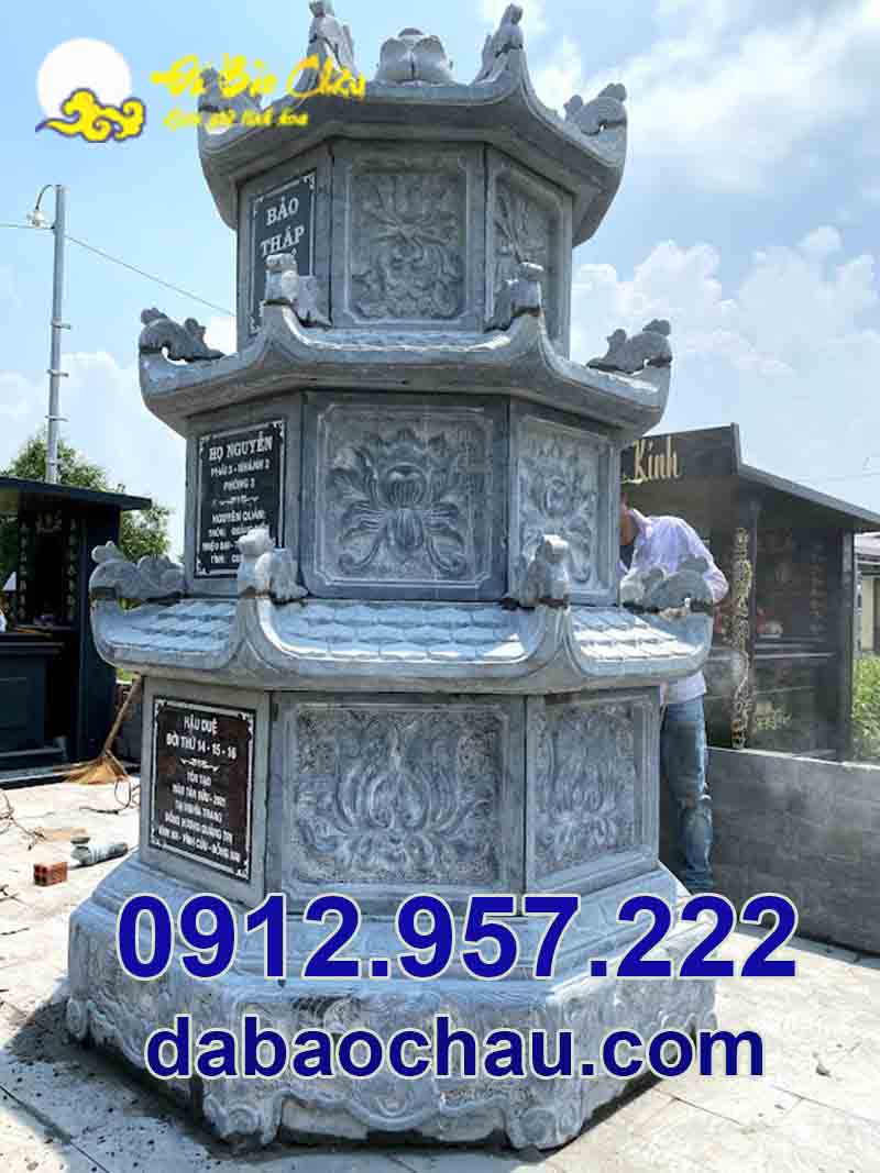 Chất liệu đá xanh đen dùng trong chế tác tháp mộ đá để tro cốt tại Vĩnh Long 
