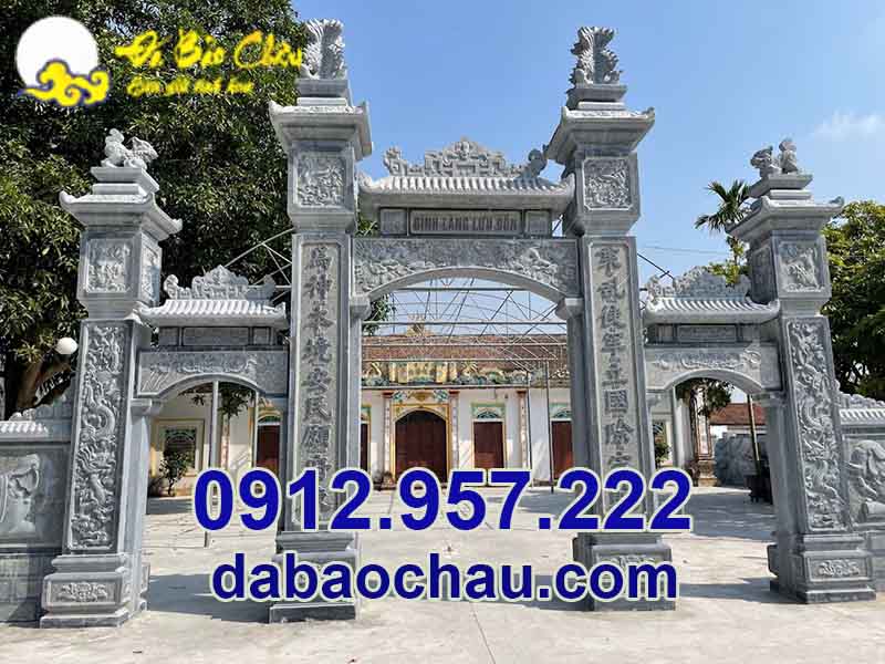 Công trình cổng đá lắp đặt cho từ đường, nhà thờ họ tại Thái Bình
