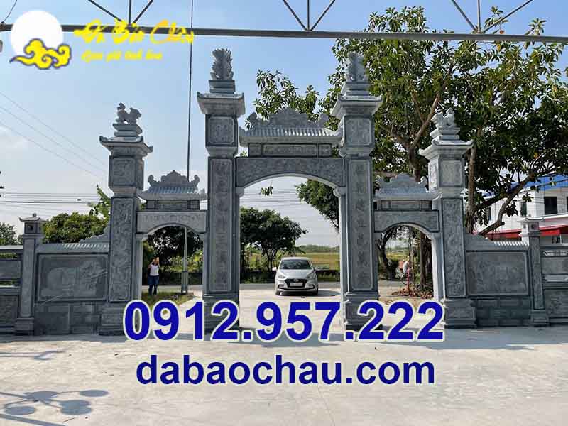 Cổng trình cổng đá tại Thái Bình đẹp, dạng cổng tam quan độc đáo