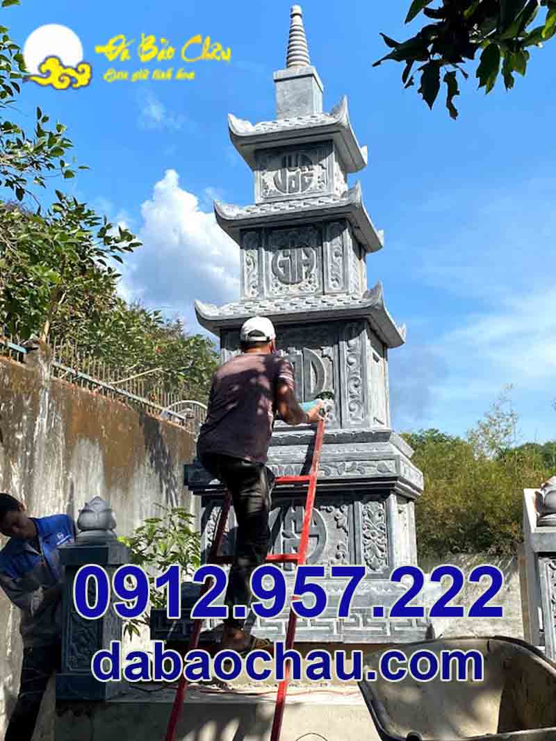 Lắp đặt hoàn thiện công trình mộ tháp để tro cốt tại Kiên Giang