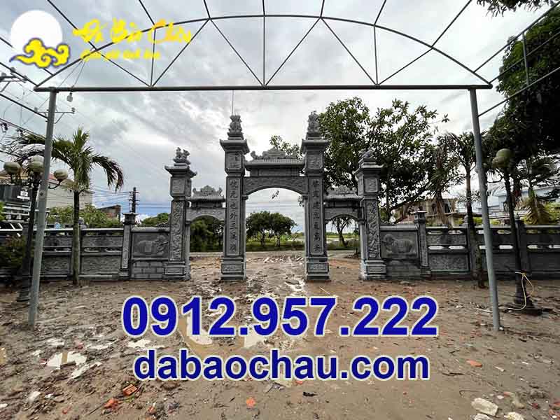 Kiến trúc cổng đá lắp đặt tại Thái Bình theo mẫu cổng đá tam quan