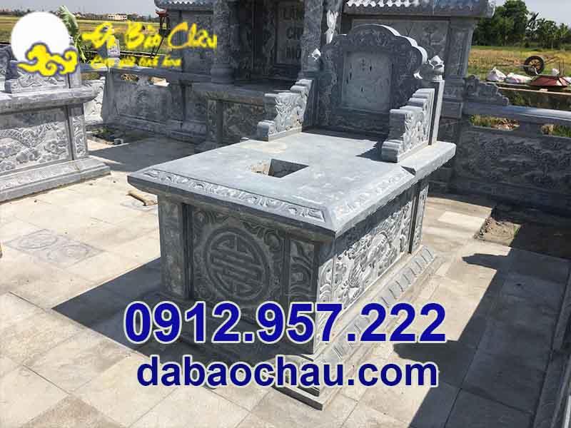 Xây nhà mồ đá lăng mộ để tro cốt tại Hậu Giang bằng đá xanh đen