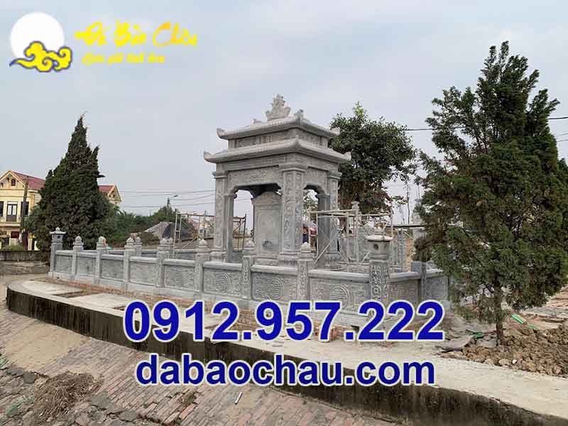 Công trình khu lăng mộ đá tại Bắc Ninh sở hữu giá trị thẩm mỹ cao, tạo sự cổ kính linh thiêng cho không gian thờ cúng