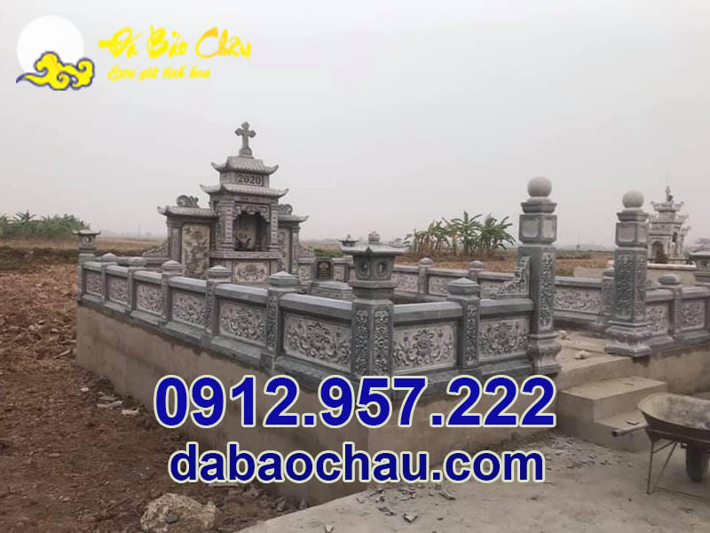 Khu lăng mộ đá tại Nam Định sử dụng chất liệu đá xanh đen trong chế tác