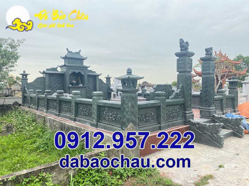 Khu lăng mộ đá tại Nam Định sử dụng chất liệu đá xanh rêu trong chế tác