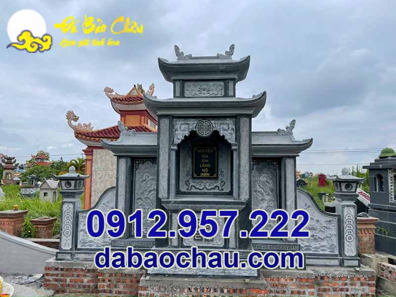 Địa chỉ làm lăng mộ đá tại Quảng Ninh - Đá Bảo Châu hoàn thiện lắp đặt công trình lăng thờ đá