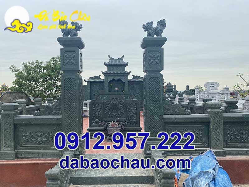 Mẫu lăng mộ đá xanh đen tại Quảng Ninh được nhiều gia chủ yêu thích