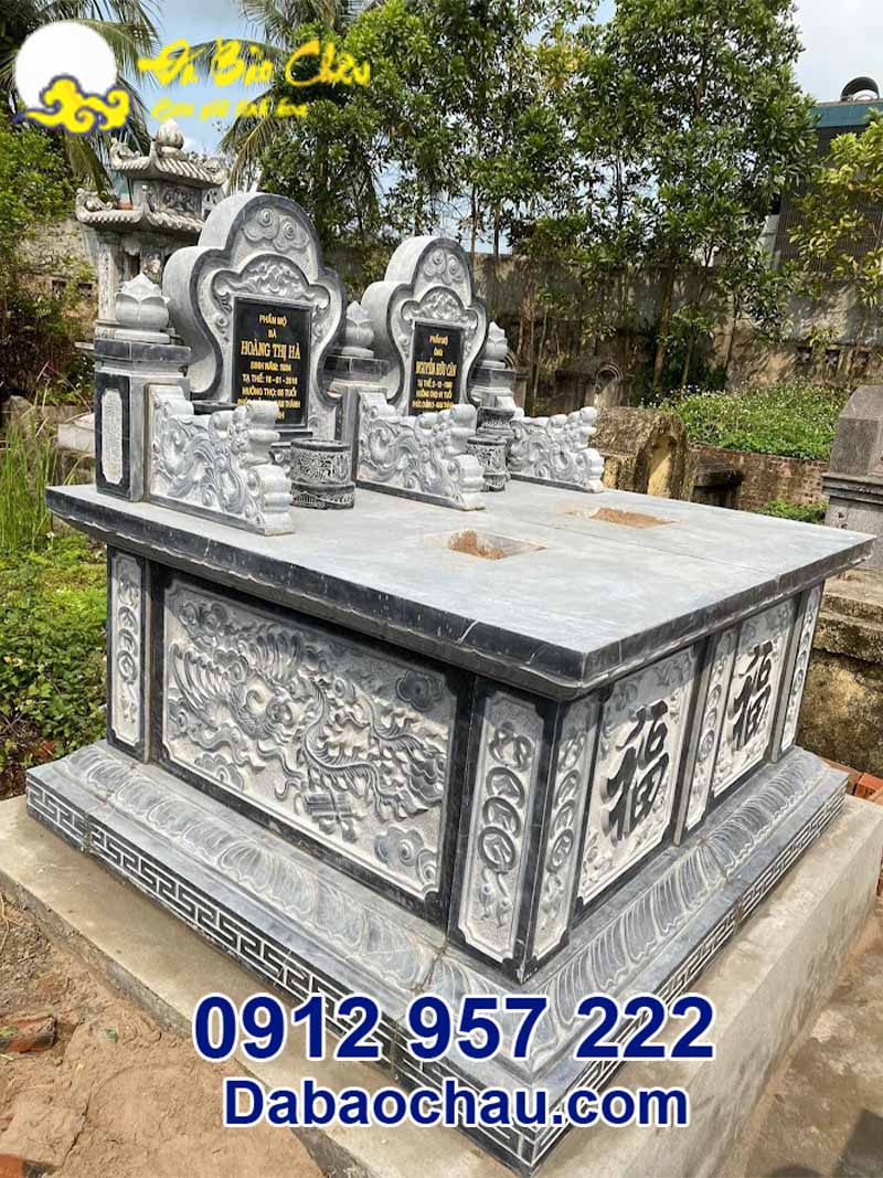 Mẫu mộ đá đôi tại Bình Định thờ ông bà