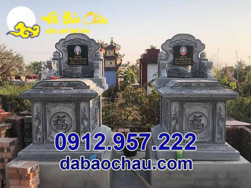 Mẫu mộ đá lắp đặt trong khu lăng mộ để tro cốt tại Lâm Đồng