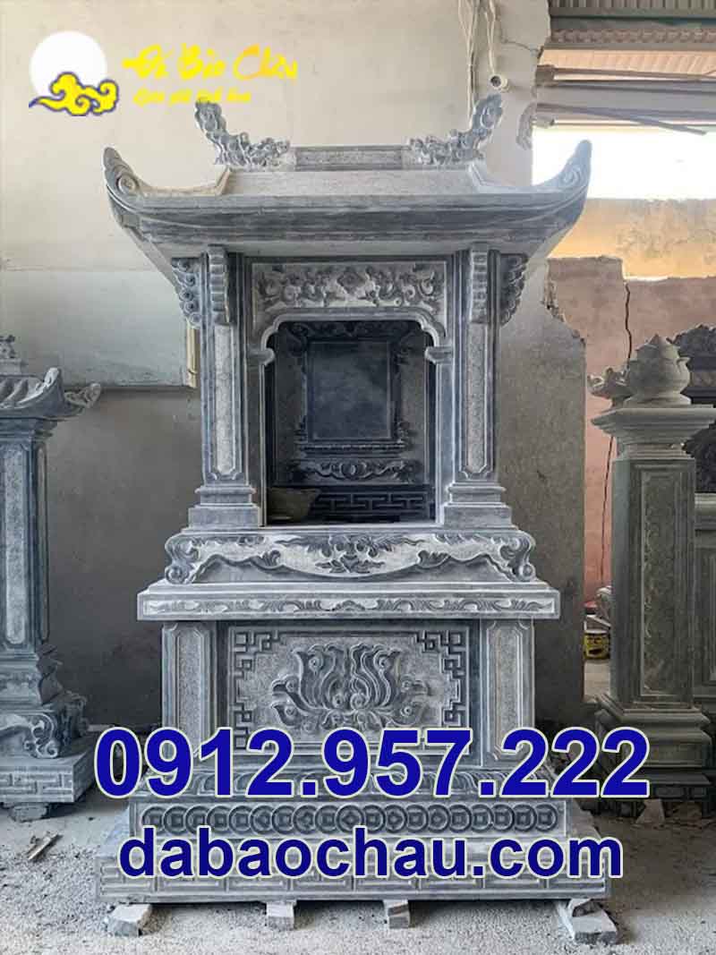 Nhà mồ lăng mộ đá thờ tro cốt tại Bến Tre chất liệu đá xanh đen