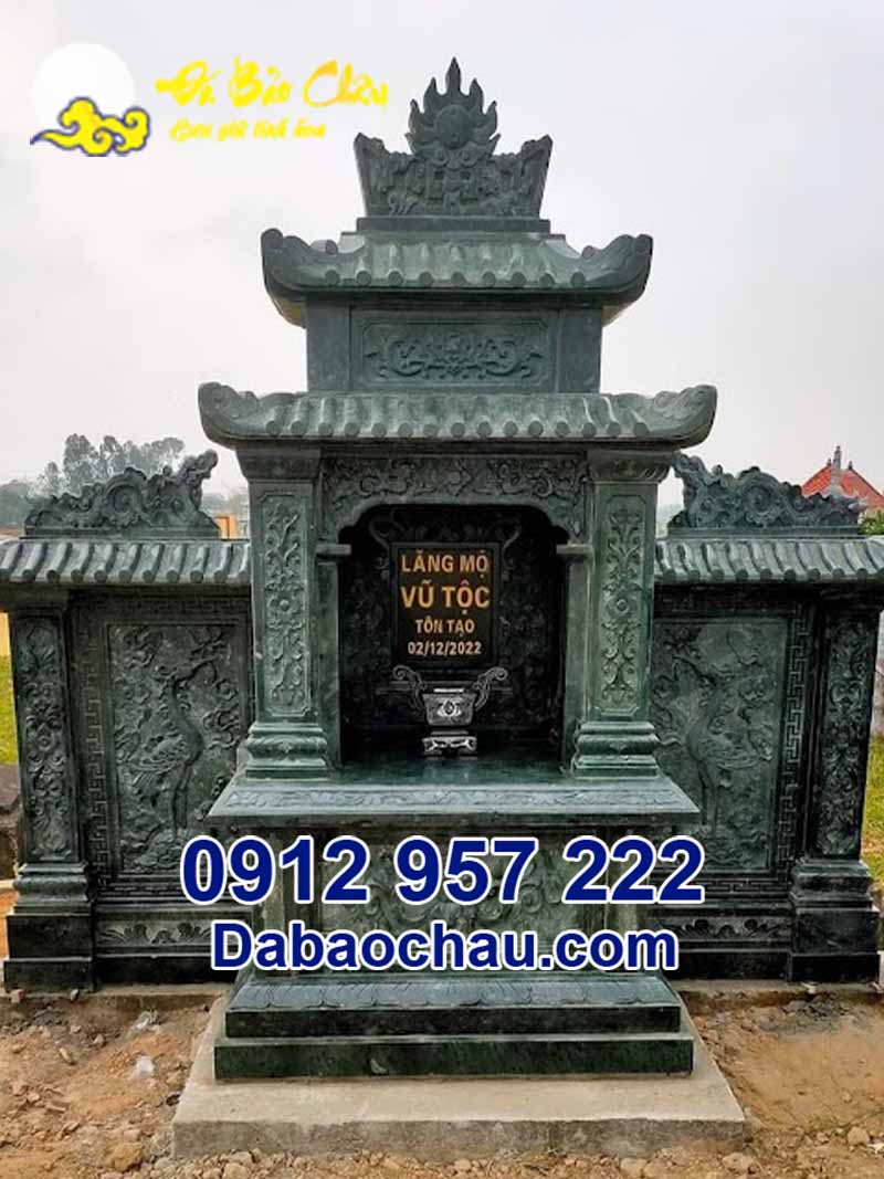 Công trình nhà mồ lăng mộ đá tại Bình Thuận từ đá xanh rêu