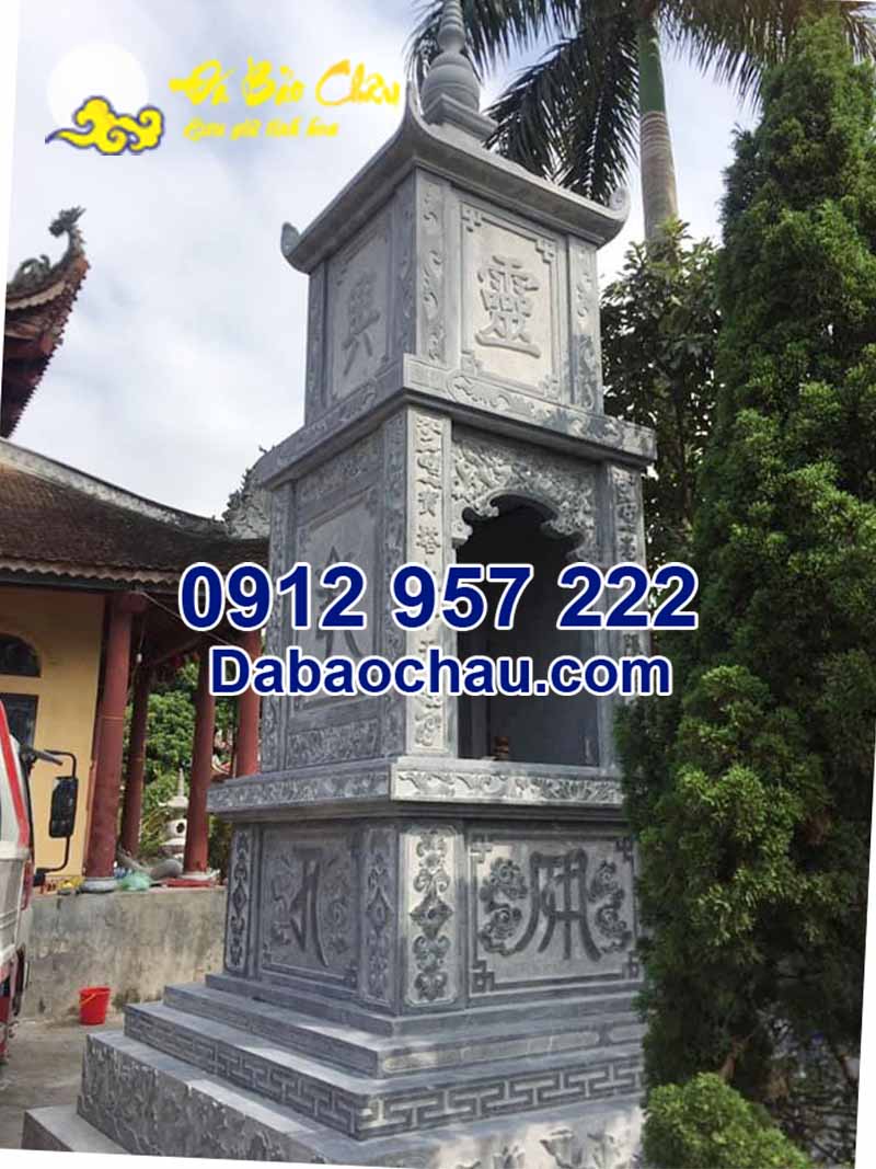 Đá xanh đen chế tác mẫu tháp đá đẹp tại Tây Ninh 