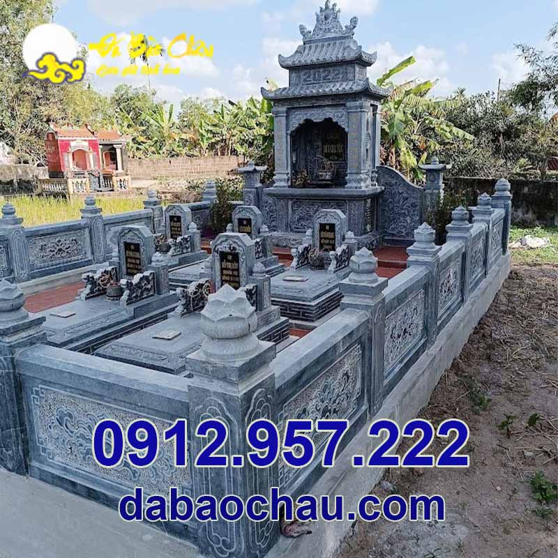 Lăng mộ đá xanh tại Nha Trang Khánh Hòa làm từ đá xanh đen