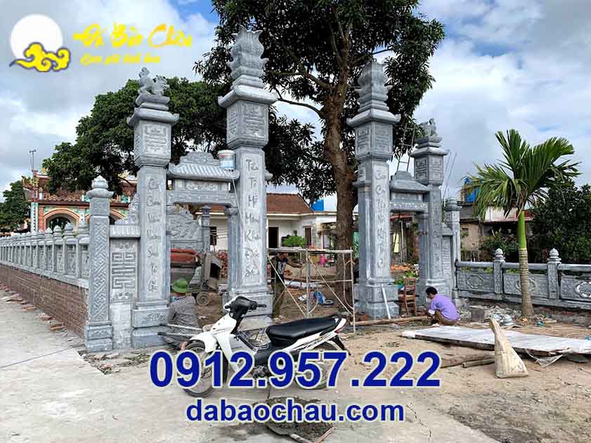 Mẫu cổng đá tam quan nhà thờ họ kiên cố tại Nam Định
