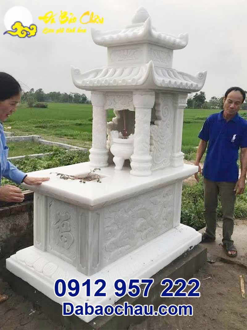 Mẫu mộ đá để tro cốt tại Nha Trang Khánh Hòa bằng đá hoa cương trắng