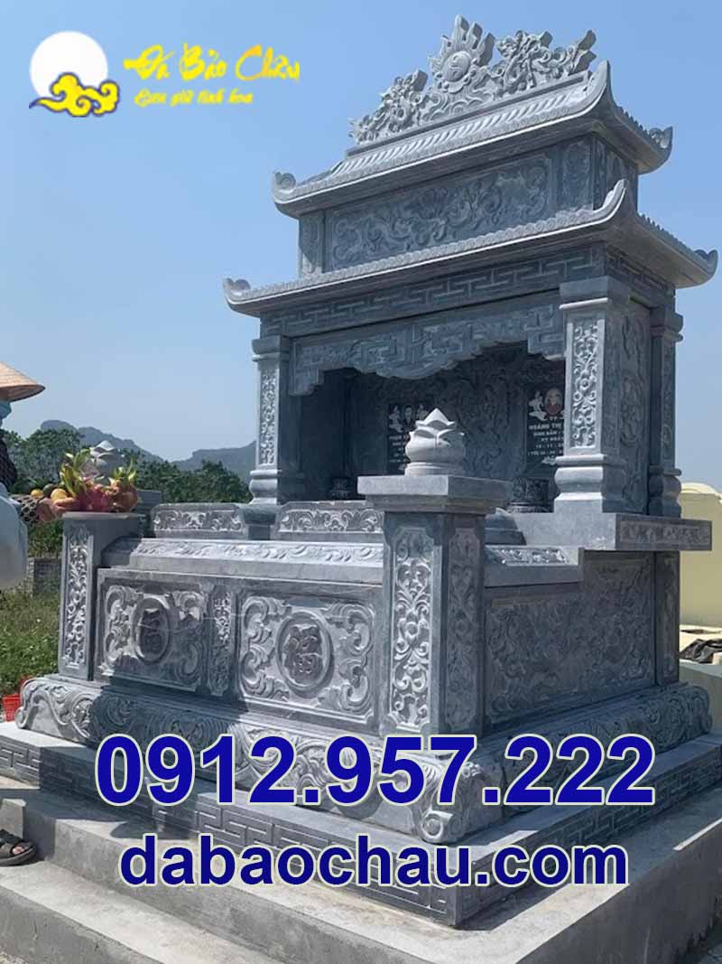 Kiến trúc công trình mộ đôi đá hai mái đẹp tại huyện Tiền Hải - Thái Bình