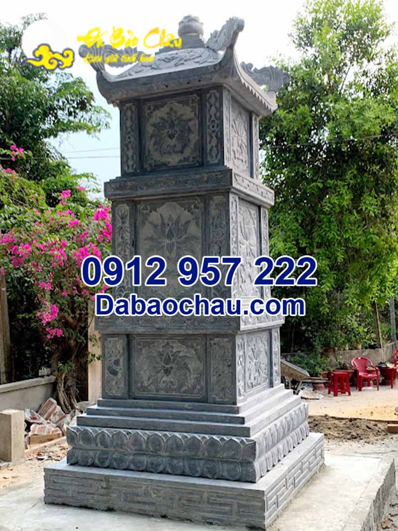 Mẫu tháp thờ cốt bằng đá Phú Yên Bình Định chế tác tỉ mỉ