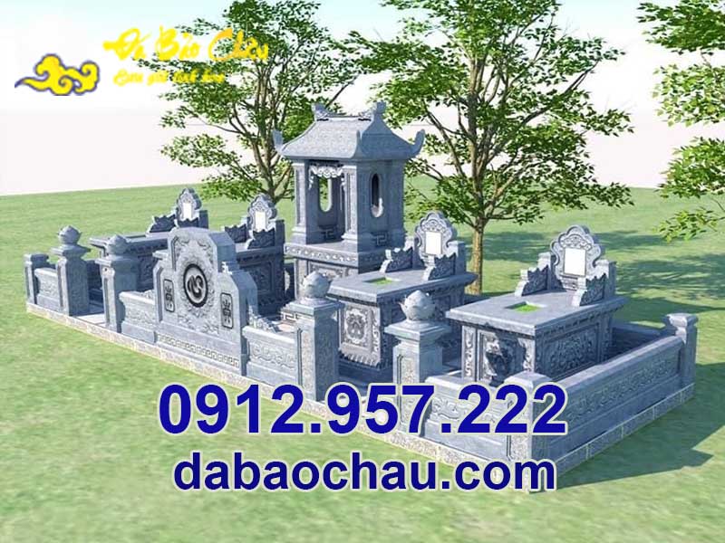 Bản vẽ 3D chi tiết thiết kế khu lăng mộ đá tại Vĩnh Phúc 