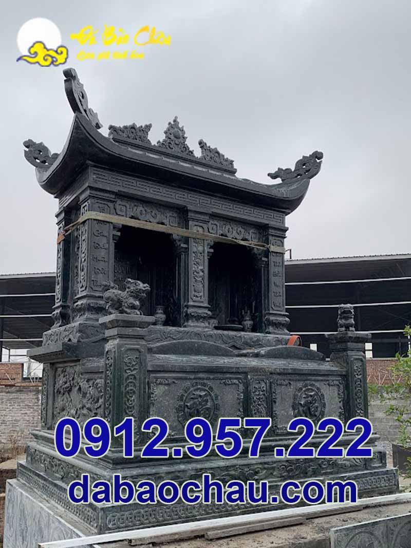 Chất liệu đá xanh đen dùng trong chế tác mộ đôi đá đẹp tại Quảng Nam Quảng Ngãi