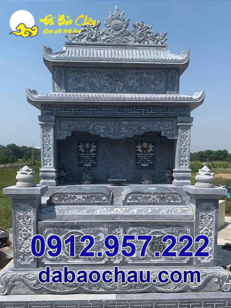 Công trình mộ đôi đá đẹp chuẩn kích thước phong thủy tại Bắc Ninh Bắc Giang