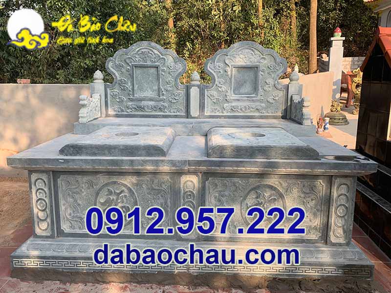 Mẫu mộ đá hậu bành mộ đá đôi đẹp sang trọng tại Ninh Thuận Bình Thuận được người dân ưa chuộng