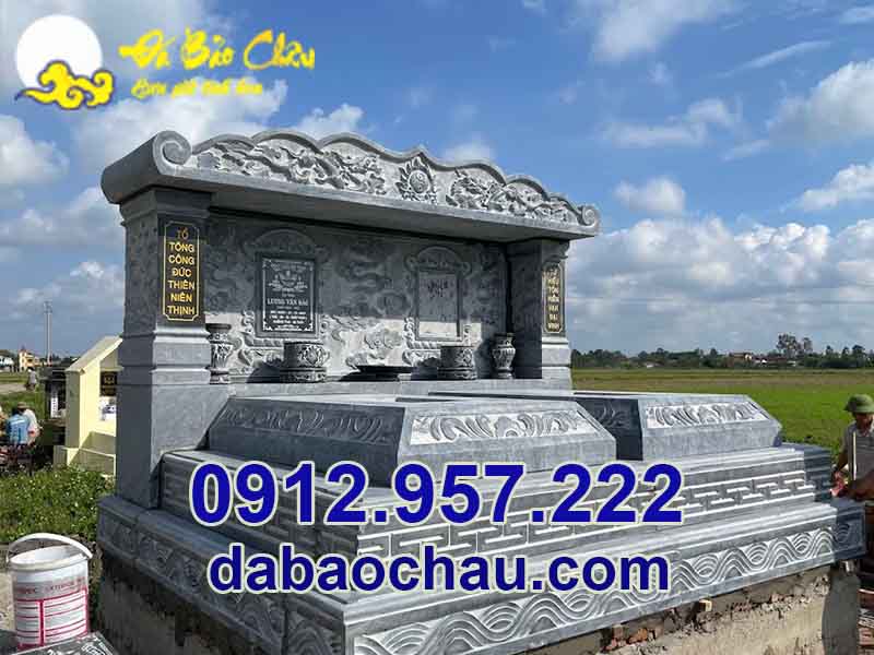 Mẫu mộ đôi đá có mái tại Bình Định Phú Yên chuẩn kích thước phong thủy