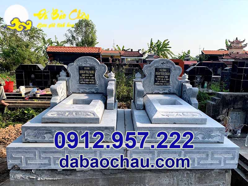 Mẫu mộ đá đôi đẹp tại Lâm Đồng Kon Tum Gia Lai chuẩn kích thước phong thủy được yêu thích trên thị trường