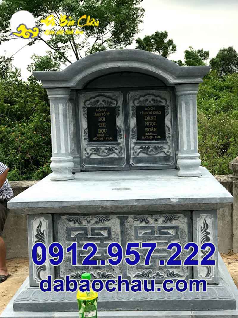Mẫu mộ đôi đá mái vòm lắp đặt tại huyện Phú Tân - Cà Mau