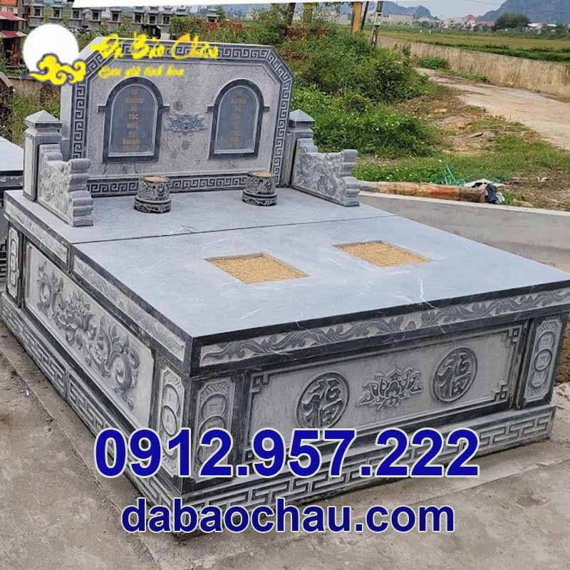 Đá xanh đen dùng trong chế tác mộ đá đôi đẹp tại Lâm Đồng Kon Tum Gia Lai