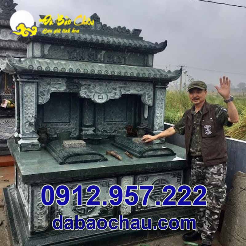 Chất liệu đá xanh rêu dùng trong chế tác mộ đôi tại Lâm Đồng Kon Tum Gia Lai