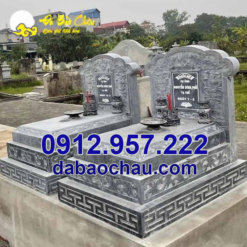 Mẫu mộ đôi bằng đá tại Vũng Tàu Sài Gòn đơn giản