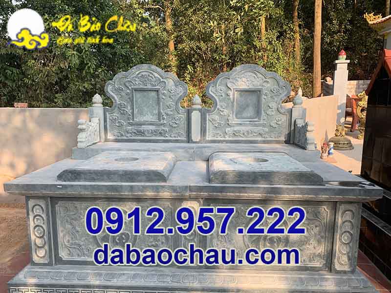 Mẫu mộ đá đôi đẹp sang trọng hậu bành tại Ninh Thuận Bình Thuận
