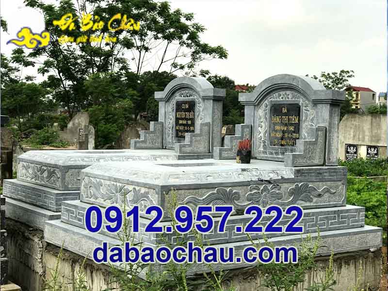 Mẫu mộ đôi đá đẹp tại Bình Đình Phú Yên sở hữu chất liệu chế tác bền bỉ, trường tồn