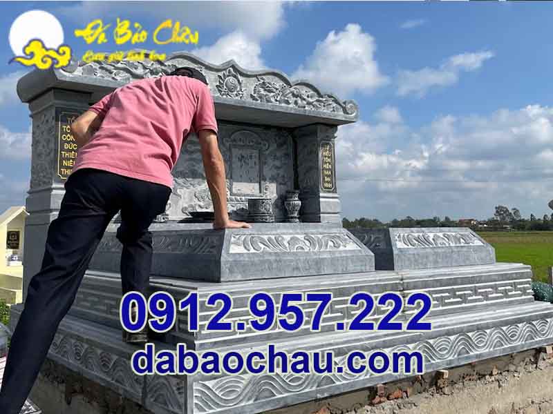 Lắp đặt mộ đôi đá đẹp tại Bắc Ninh Bắc Giang thuận tiện trong việc vệ sinh