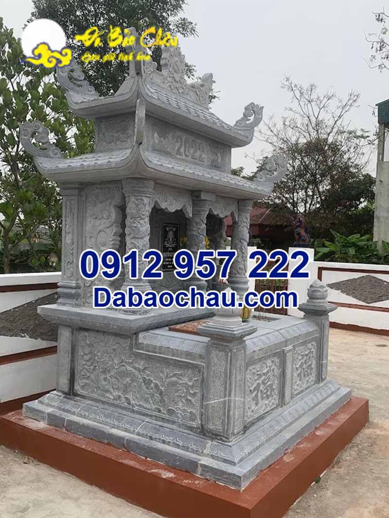 Thiết kế mộ đôi đẹp tại Vũng Tàu Sài Gòn bằng đá xanh đen