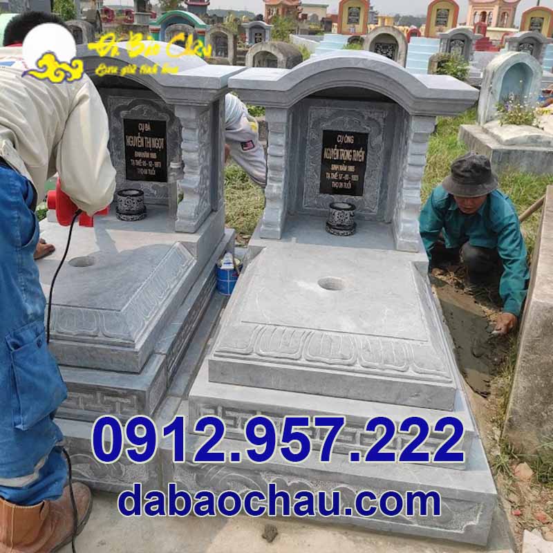 Gia chủ cần lựa chọn vị lắp đặt phù hợp, đảm bảo được phong thủy của mẫu mộ đá đôi tại Thái Bình Nam Định