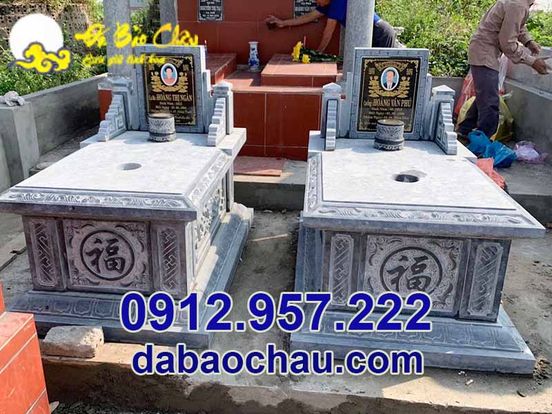 Công trình mộ đôi đá sang trọng thể hiện truyền thống văn hóa thờ cúng gia tiên của người Việt