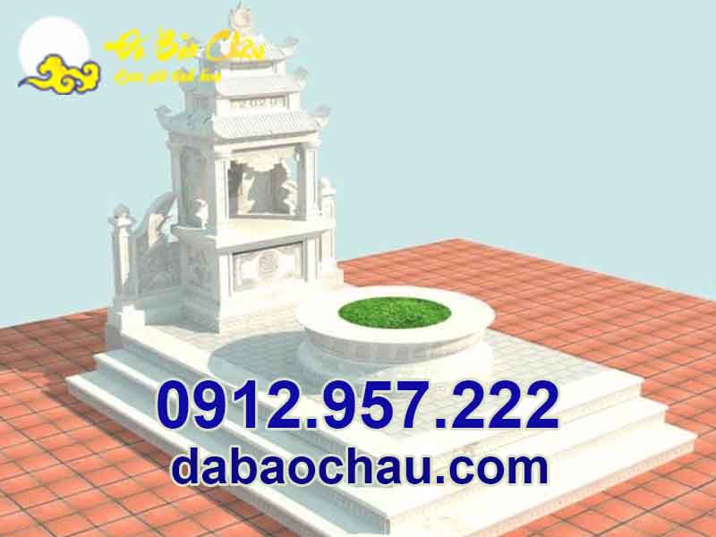 Hình ảnh minh họa bản vẽ 2D mẫu lăng mộ tròn đá đẹp Quảng Ninh Bắc Giang