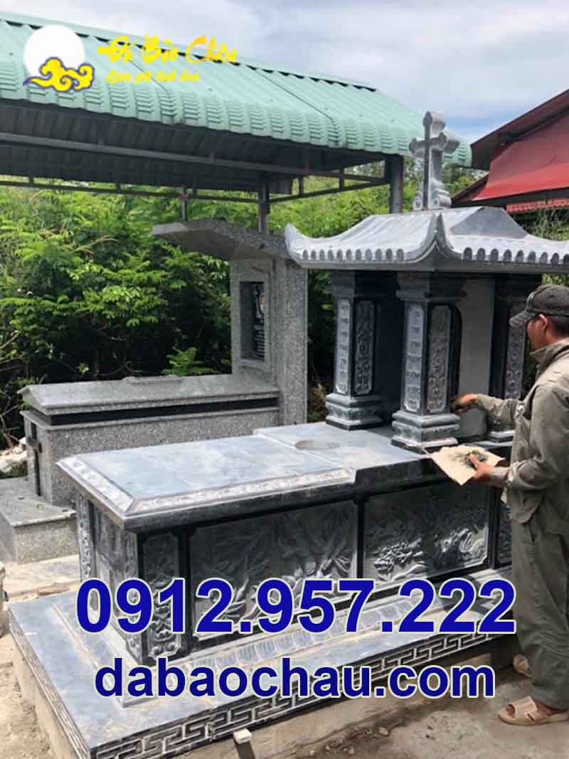 Chất liệu đá dùng trong chế tác lăng mộ công giáo bằng đá Quảng Ninh Hưng Yên bền bỉ, chất lượng