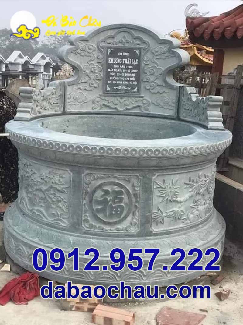 Chất liệu đá dùng trong chế tác mộ tròn đá đẹp Quảng Ninh Bắc Giang đều là đá tự nhiên