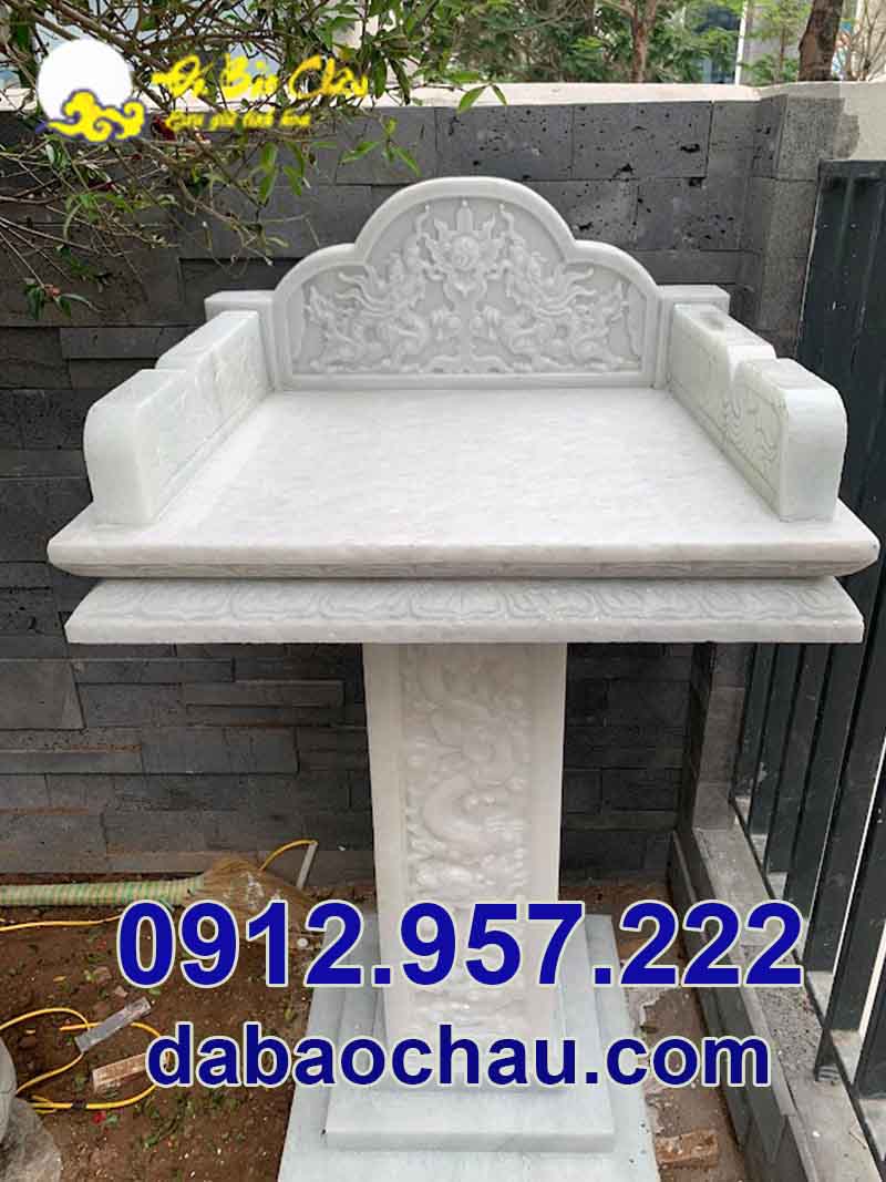 Sử dụng đá trắng trong chế tác bàn thờ thiên miếu thờ thần linh thổ địa tại Cao Bằng Lạng Sơn