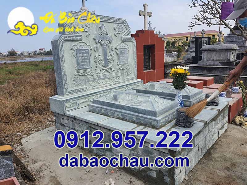 Chất liệu đá xanh đen dùng trong chế tác lăng mộ đá công giáo Nam Định Thái Bình