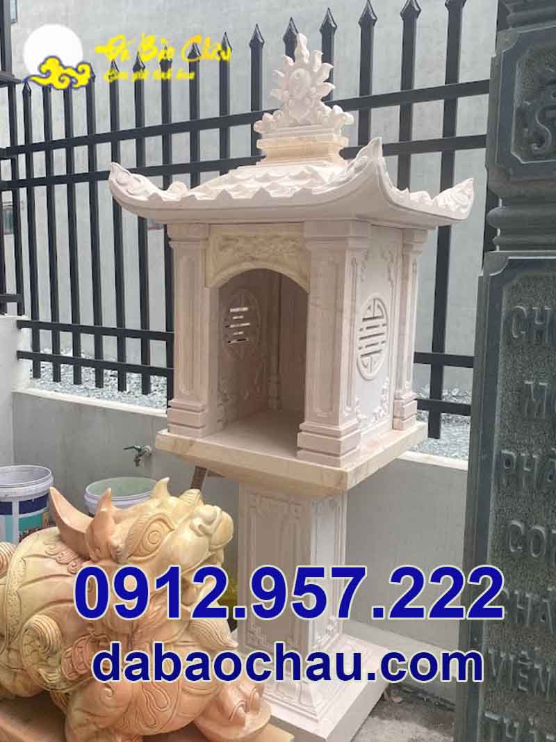 Mẫu bàn thờ thiên đá đẹp trước nhà tại Lâm Đồng Đắk Lắk chế tác từ đá vàng