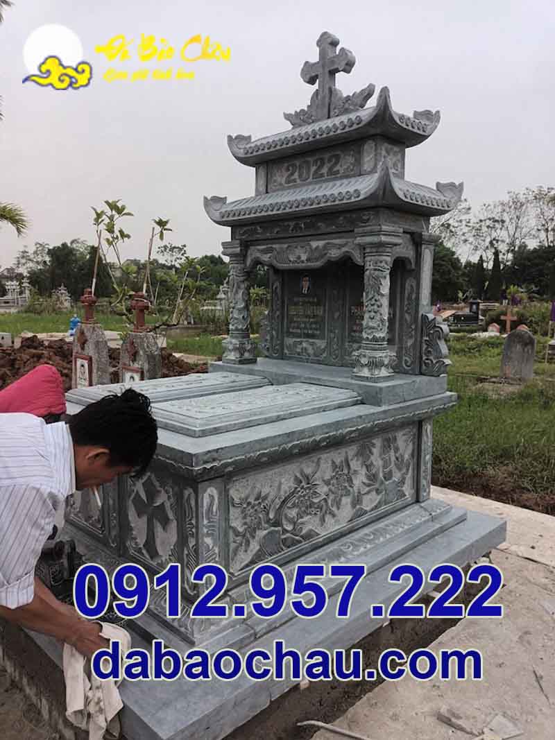 Mẫu mộ đá công giáo đẹp Quảng Ninh Hưng Yên thuận tiện trong việc lau dọn