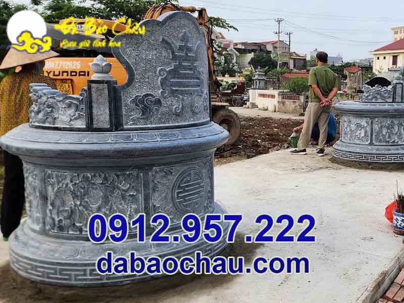 Đơn vị Đá mỹ nghệ Bảo Châu tiến hành lắp đặt mộ đá tròn đẹp Quảng Bình Quảng Trị