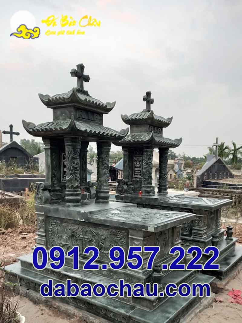 Mẫu mộ đạo công giáo bằng đá Sài Gòn Vũng Tàu kiểu dáng có mái