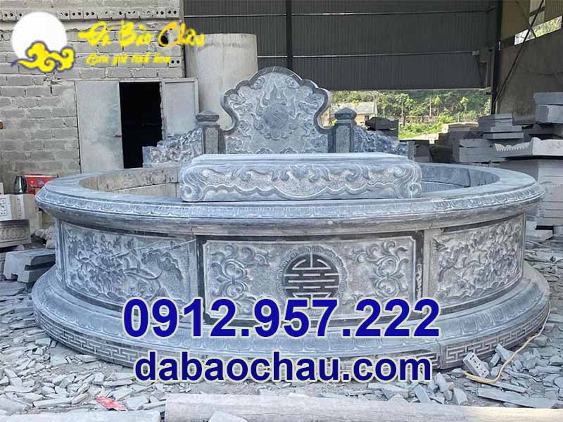 Mẫu mộ tròn đá Phú Thọ Vĩnh Phúc chế tác chuẩn kích thước phong thủy