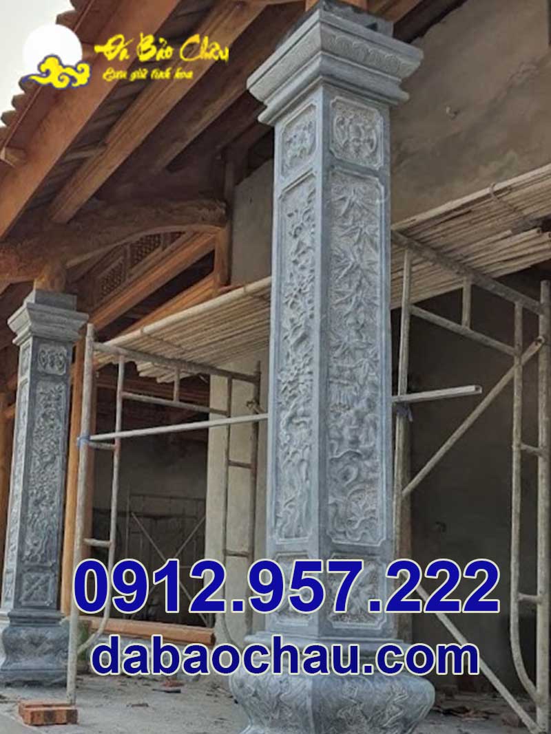 Lựa chọn chất liệu đá xanh đen chế tác cột hiên đá cột đồng trụ tại Bắc Giang